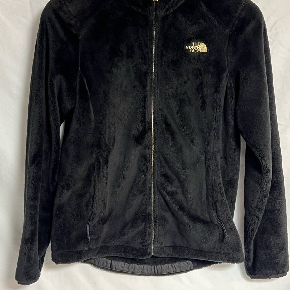 The North Face Women’s Black Osito Fleece Jacket with Gold Logo - Picture 7 of 7